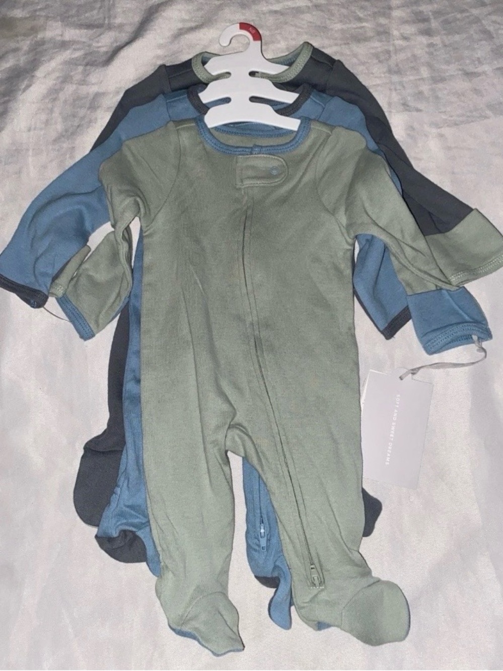 Cloud Island Zip Up Sleepers 3 Pack Newborn